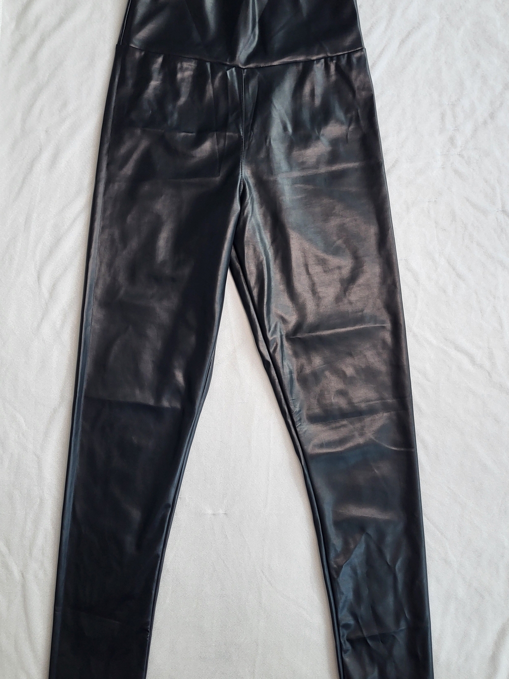 Black Faux Leather Women's Pants